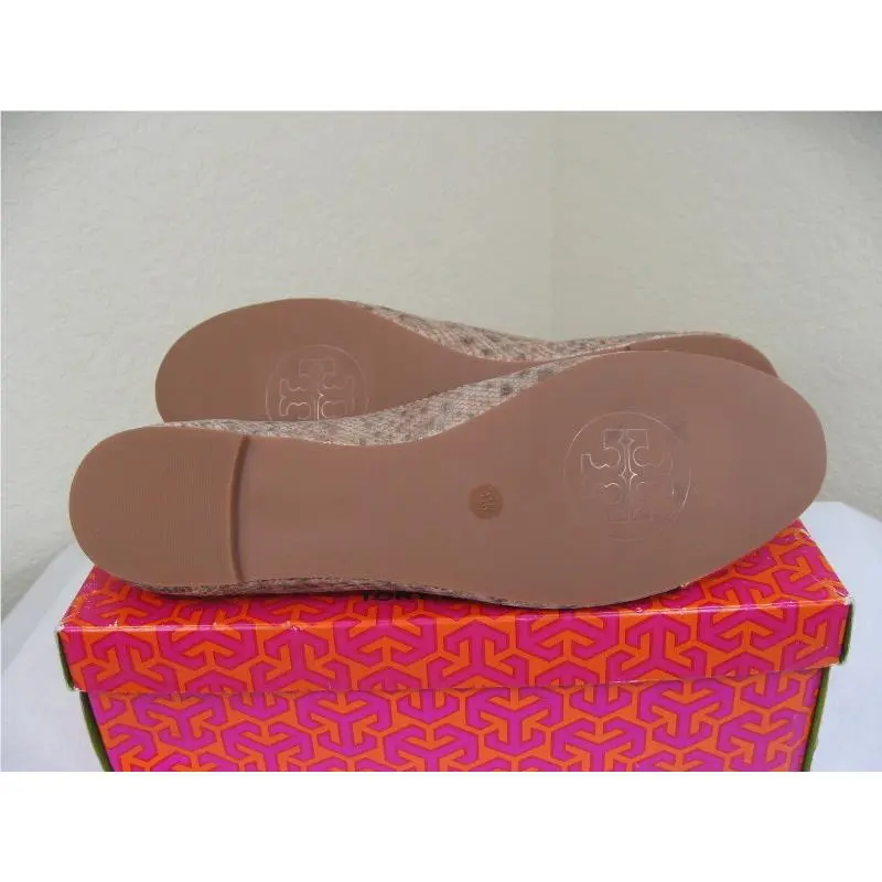 Tory Burch shoes - Verbena Cap Toe Bow Metallic Snake Ballet Flat - 21108699 - Gold, Manufacturer: gold (UPC: 885427182849) 7