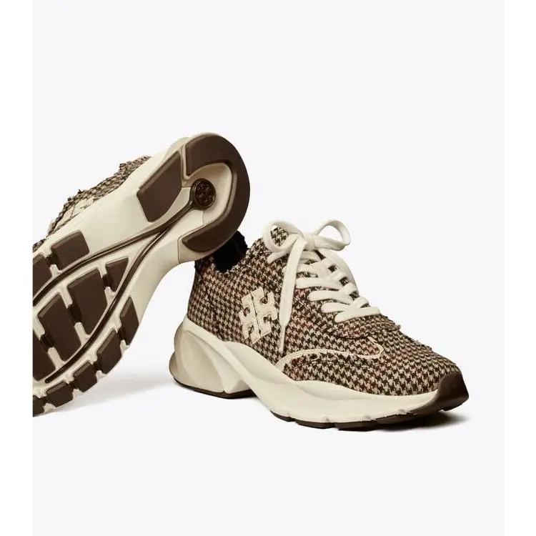 Tory Burch shoes - Tory Burch Good Luck Trainer Herringbone/New Ivory - Ivory/Brown Multi 4