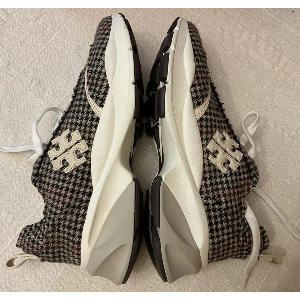 Tory Burch shoes - Tory Burch Good Luck Trainer Herringbone/New Ivory - Ivory/Brown Multi 10
