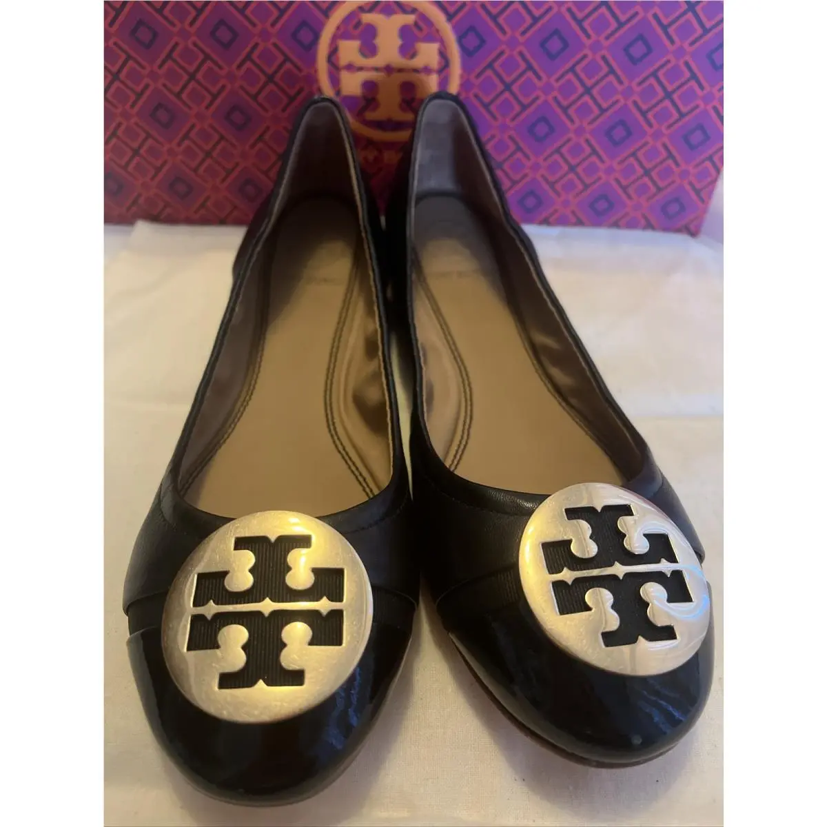 Tory Burch shoes - Mini Cap-Toe Ballet - Mini Ballet - Black, Manufacturer: Light Taupe/Heron Gray (UPC: 0192485338812) 0
