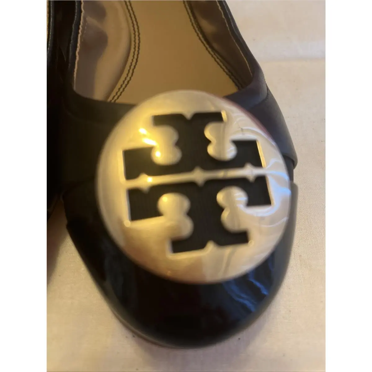 Tory Burch shoes - Mini Cap-Toe Ballet - Mini Ballet - Black, Manufacturer: Light Taupe/Heron Gray (UPC: 0192485338812) 2