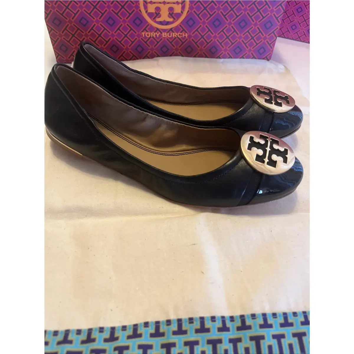 Tory Burch shoes - Mini Cap-Toe Ballet - Mini Ballet - Black, Manufacturer: Light Taupe/Heron Gray (UPC: 0192485338812) 4