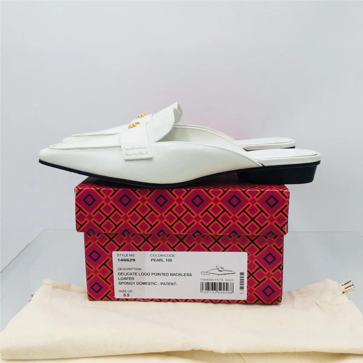 Tory Burch shoes - Tory Burch Delicate Logo Pointed Backless Loafer - Perla 7