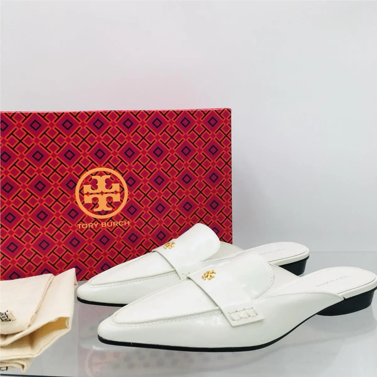 Tory Burch shoes - Tory Burch Delicate Logo Pointed Backless Loafer - Perla 0
