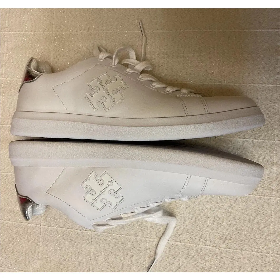 Tory Burch shoes - Tory Burch Double T Howell - White/Silver 0