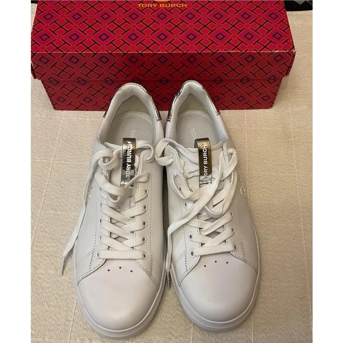 Tory Burch shoes - Tory Burch Double T Howell - White/Silver 1