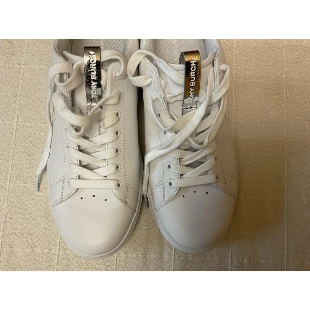 Tory Burch shoes - Tory Burch Double T Howell - White/Silver 2