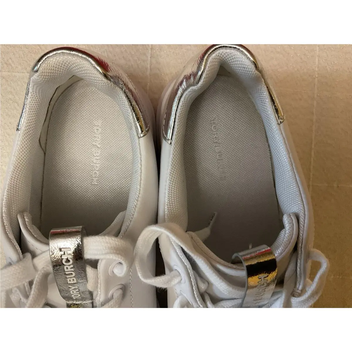 Tory Burch shoes - Tory Burch Double T Howell - White/Silver 3