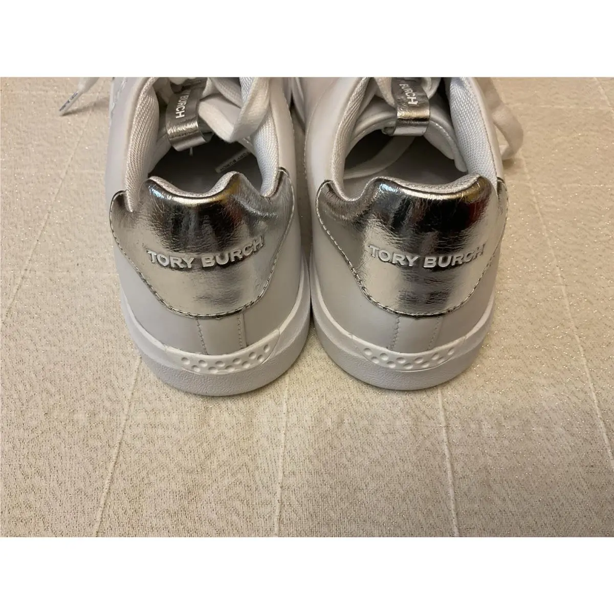 Tory Burch shoes - Tory Burch Double T Howell - White/Silver 6