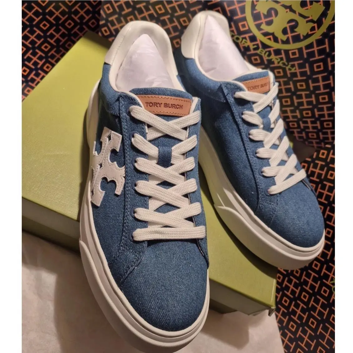 Tory Burch shoes - Tory Burch Color Block Platform Sneakers - Sneaker - Denim/White 0