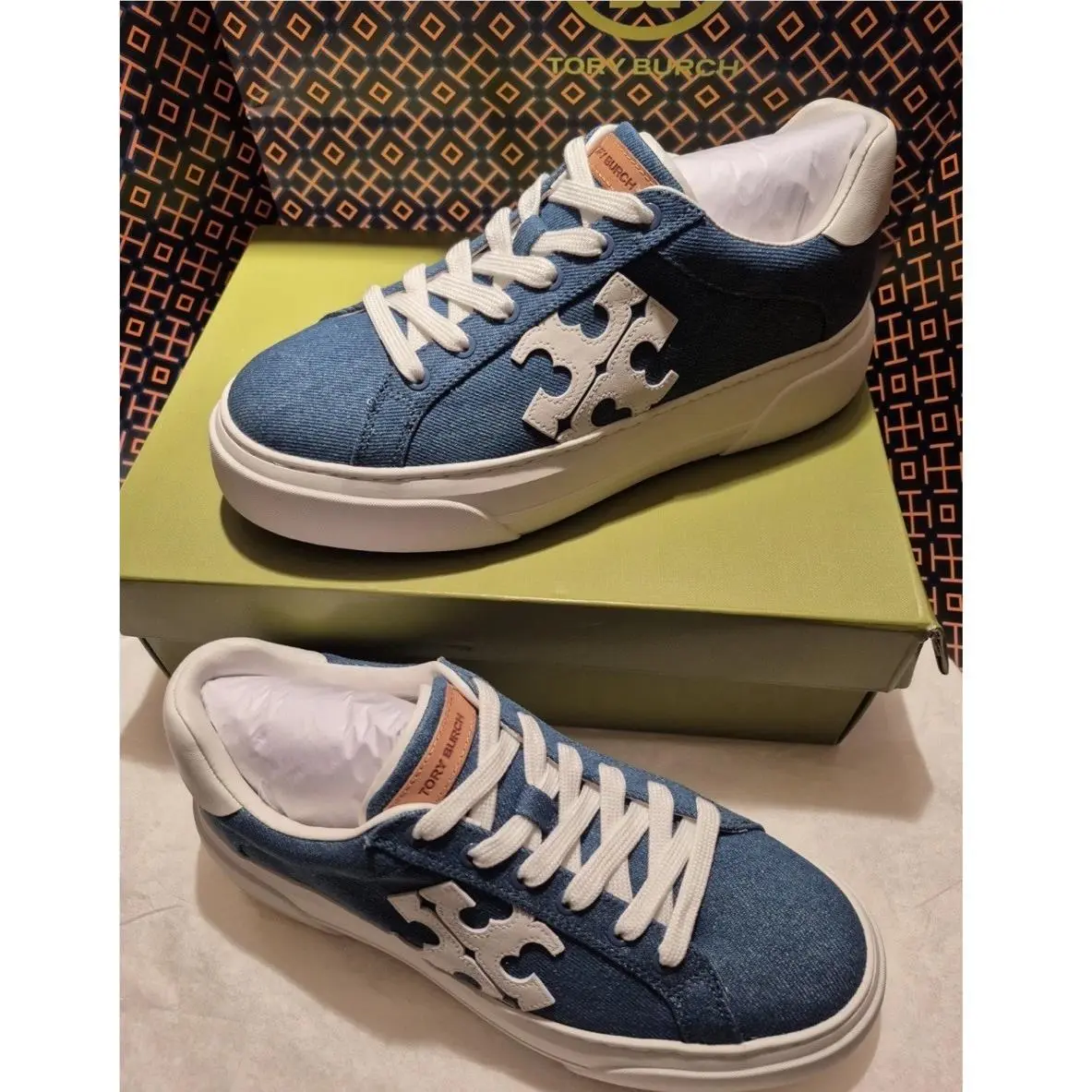 Tory Burch shoes - Tory Burch Color Block Platform Sneakers - Sneaker - Denim/White 1