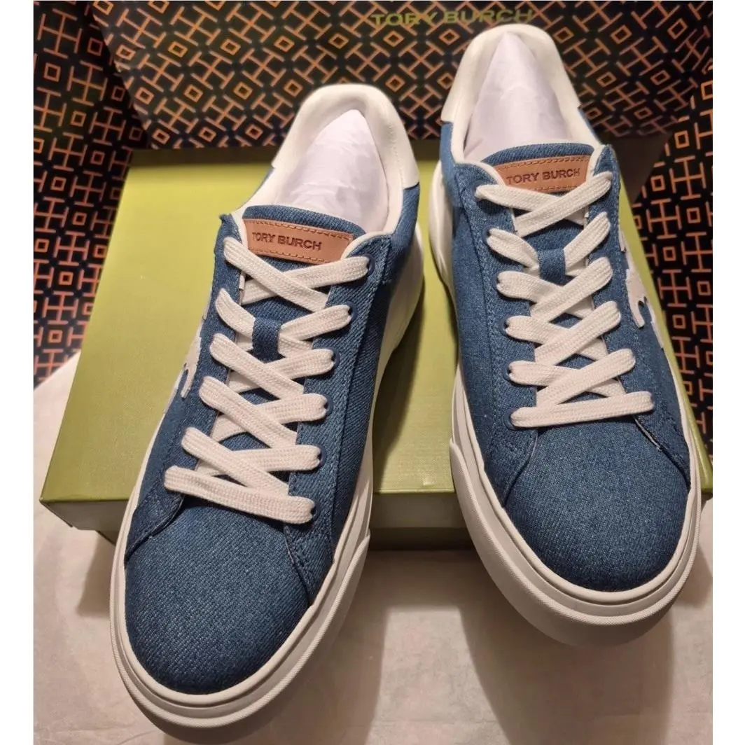 Tory Burch shoes - Tory Burch Color Block Platform Sneakers - Sneaker - Denim/White 3