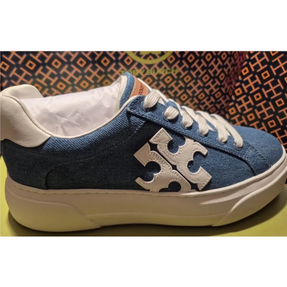 Tory Burch shoes - Tory Burch Color Block Platform Sneakers - Sneaker - Denim/White 7