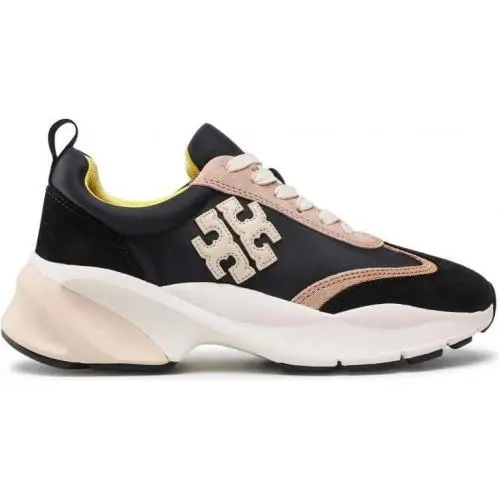 Tory Burch Women`s Good Luck Trainer Sneakers Black/cream/black 12 Medium US - Black