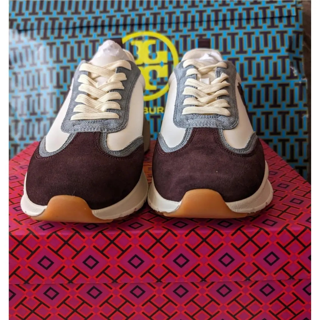 Tory Burch shoes - Tory Burch good luck trainers - white/plum 9