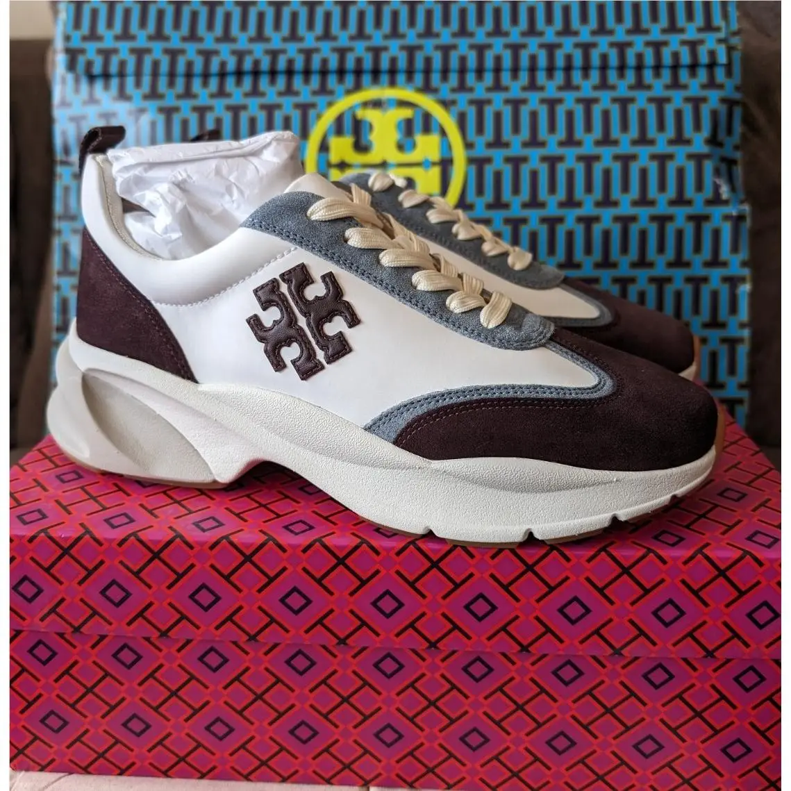 Tory Burch shoes - Tory Burch good luck trainers - white/plum 4
