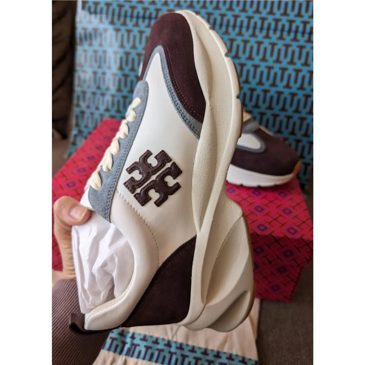 Tory Burch shoes - Tory Burch good luck trainers - white/plum 7