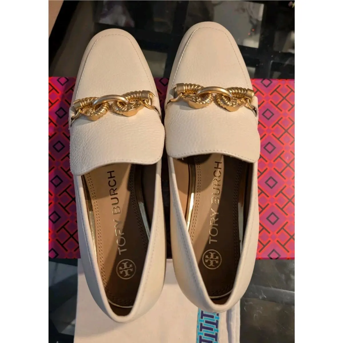 Tory Burch shoes - Tory Burch Jessa 20MM Loafer Tumbled Leather - Ivory (UPC: 192485344875) 9