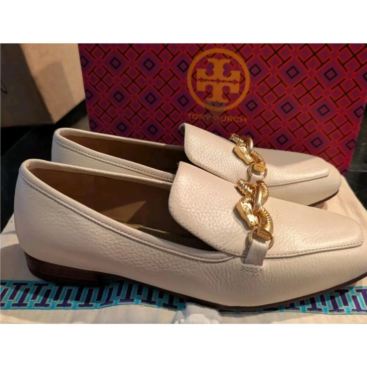 Tory Burch shoes - Tory Burch Jessa 20MM Loafer Tumbled Leather - Ivory (UPC: 192485344875) 0