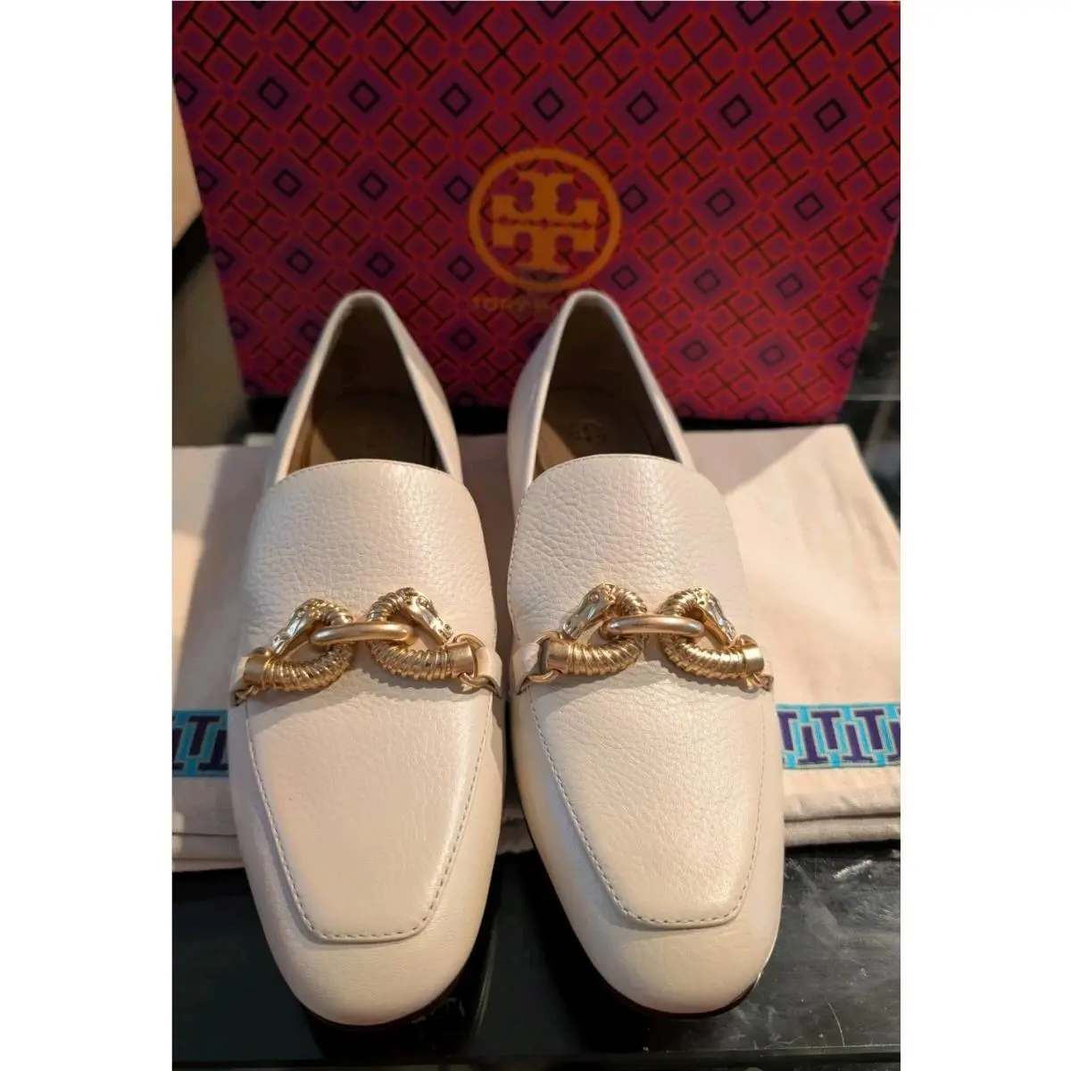 Tory Burch shoes - Tory Burch Jessa 20MM Loafer Tumbled Leather - Ivory (UPC: 192485344875) 1
