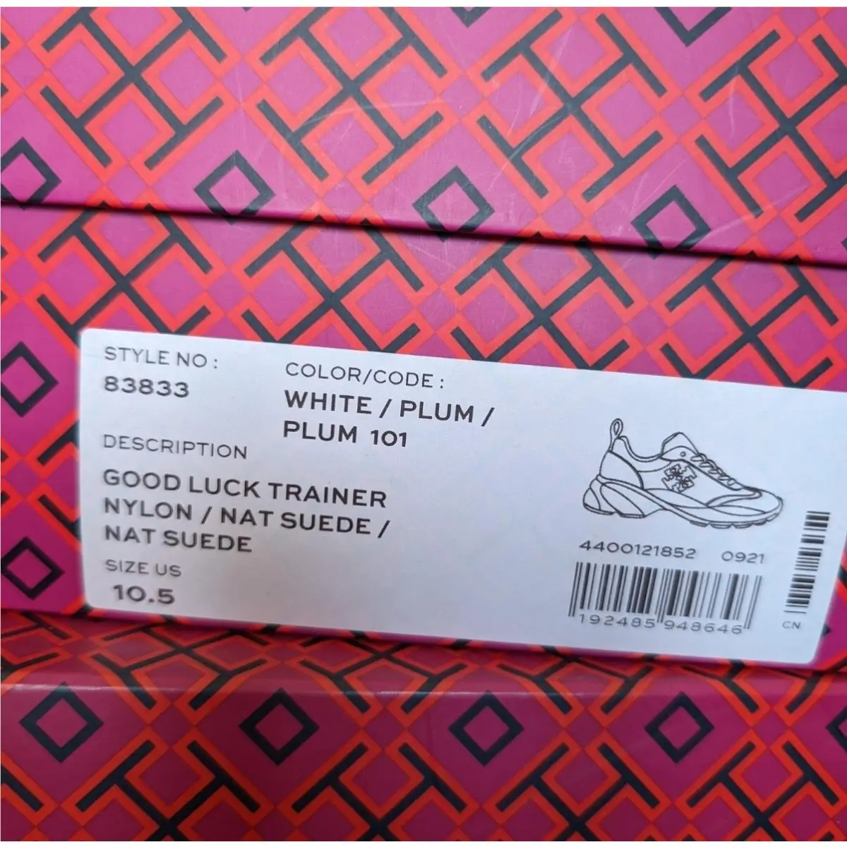 Tory Burch shoes - Tory Burch good luck trainers - white/plum 11
