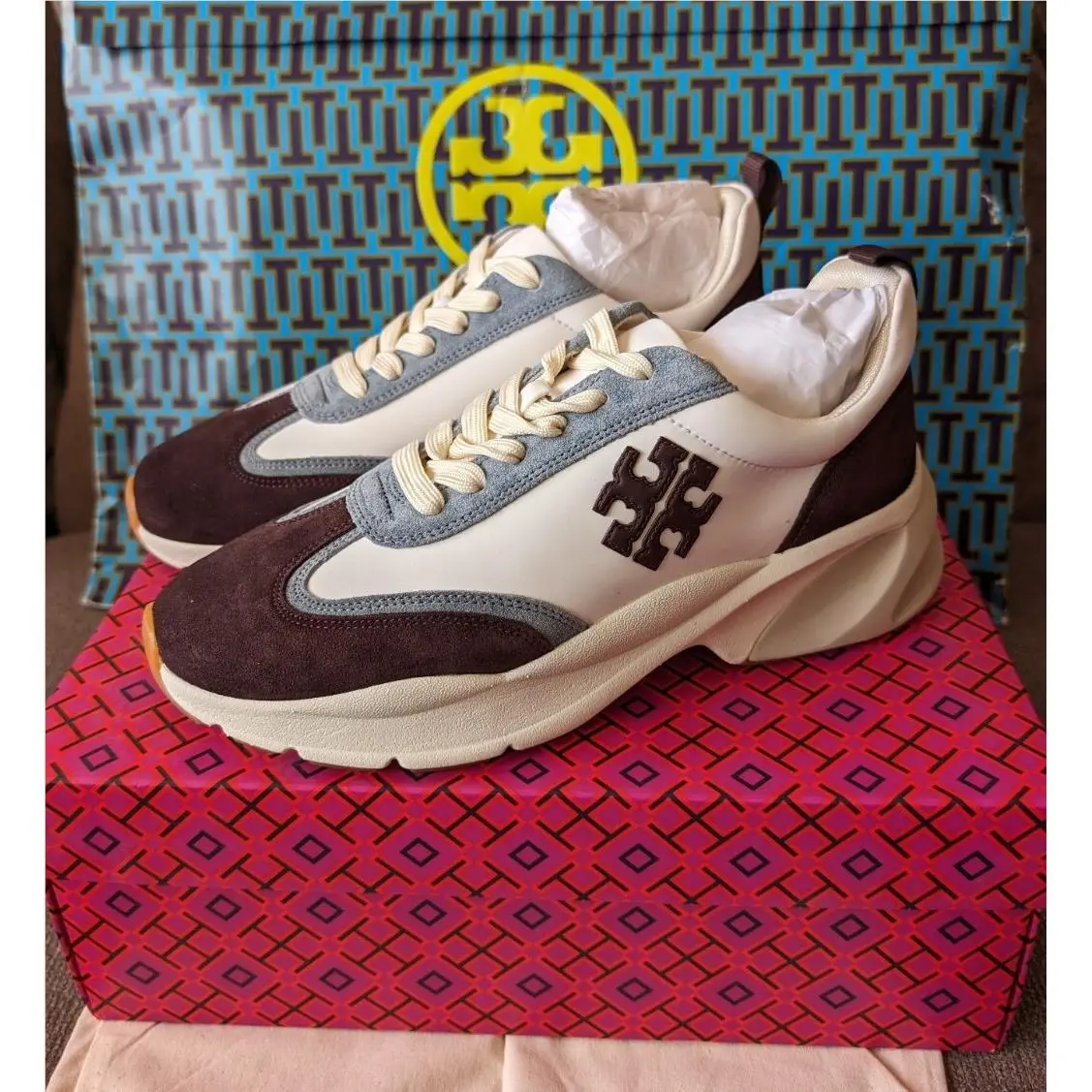 Tory Burch shoes - Tory Burch good luck trainers - white/plum 1