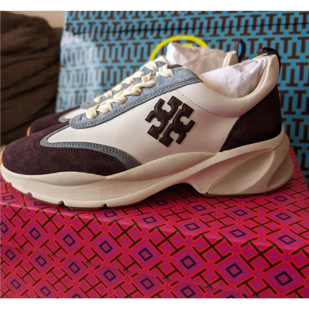 Tory Burch shoes - Tory Burch good luck trainers - white/plum 2