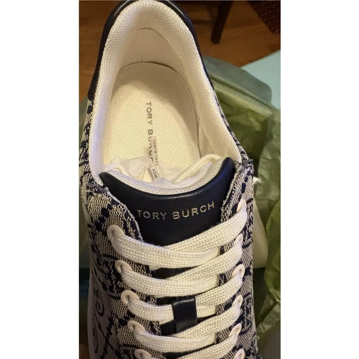 Tory Burch shoes - Tory Burch Howell T Monogram - 81249 - Navy, White 2