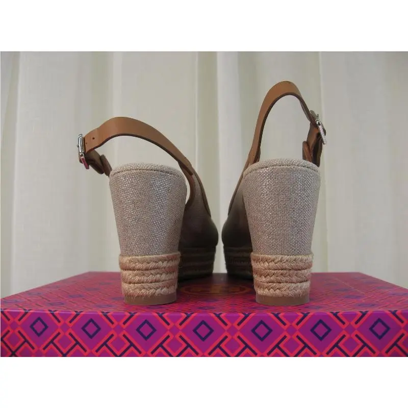 Tory Burch shoes - Majorca Platform Slingback Wedge Sandal - 51149671 - Plata/Royal Tan, Manufacturer: Plata/Royal Tan (UPC: 888736270252) 5