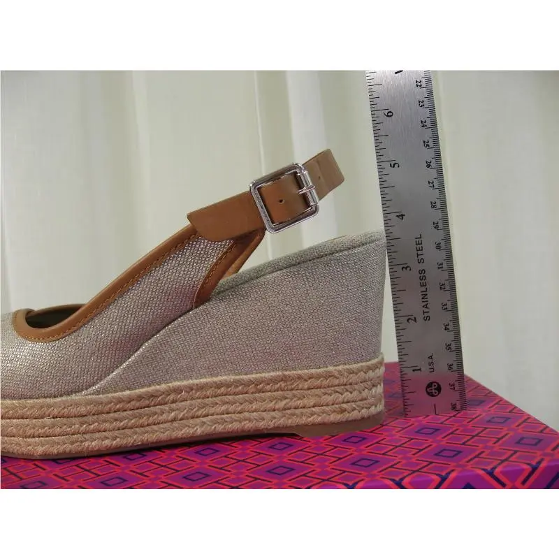 Tory Burch shoes - Majorca Platform Slingback Wedge Sandal - 51149671 - Plata/Royal Tan, Manufacturer: Plata/Royal Tan (UPC: 888736270252) 6
