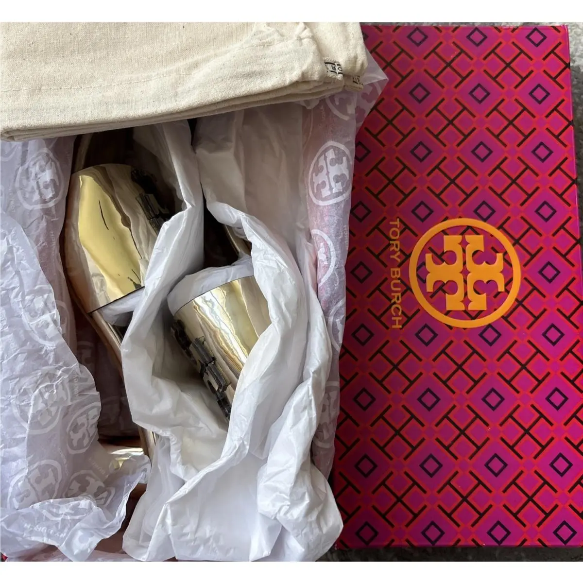 Tory Burch shoes - Tory Burch Mirrored Metallic - Mirrored Metallic - Gold (UPC: 0196133971369) 11