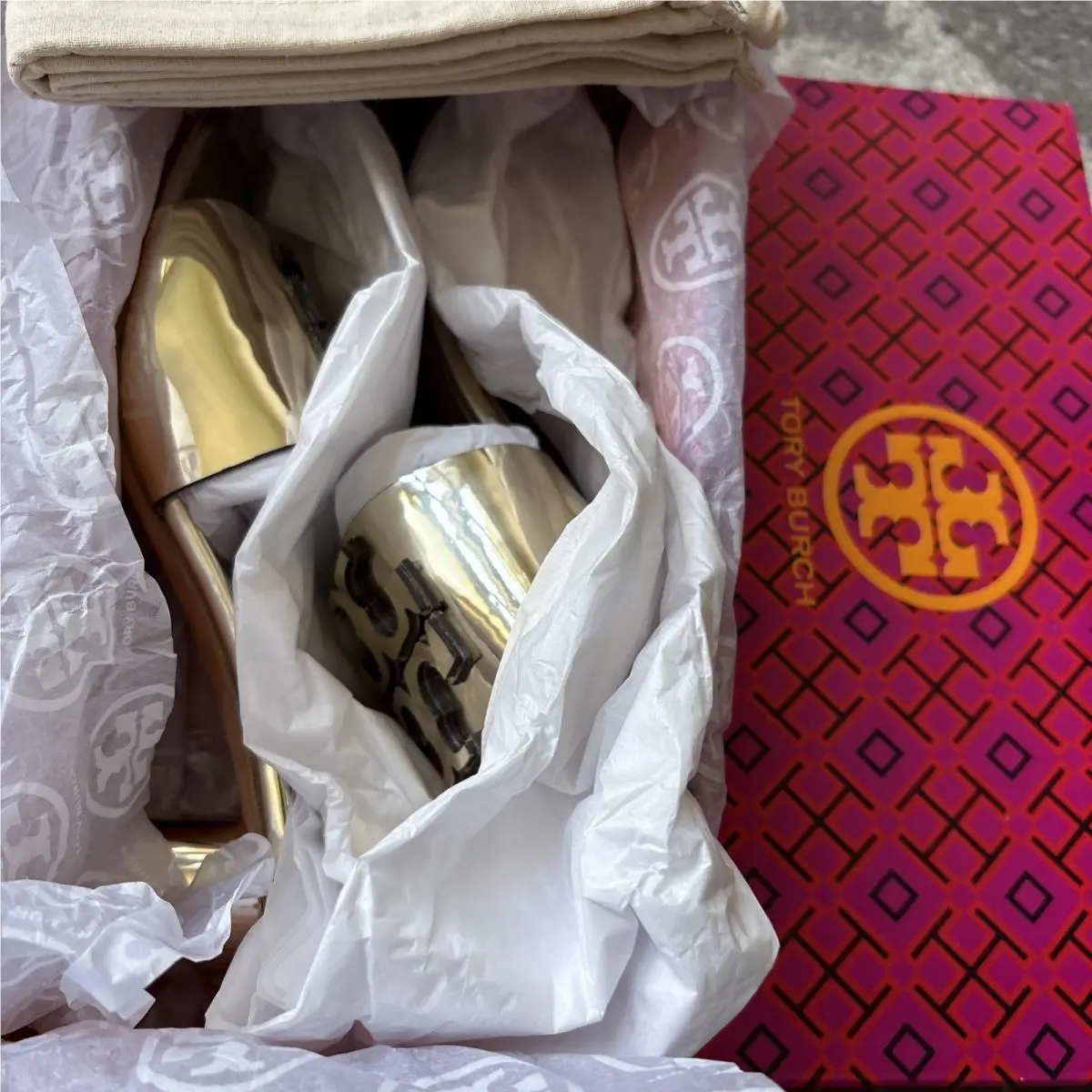 Tory Burch shoes - Tory Burch Mirrored Metallic - Mirrored Metallic - Gold (UPC: 0196133971369) 12