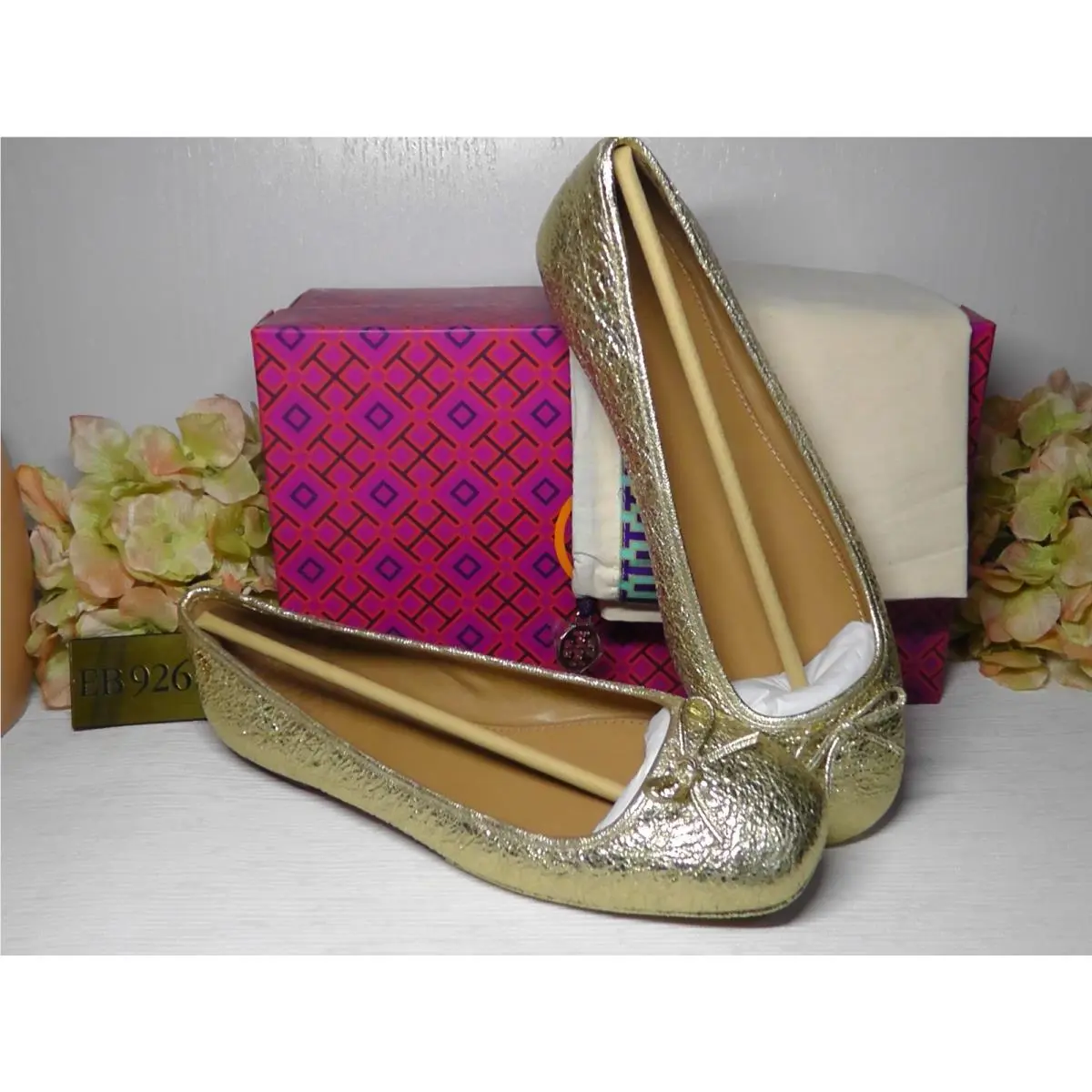 Tory Burch shoes - Metallic Crinkle Spark Gold 6