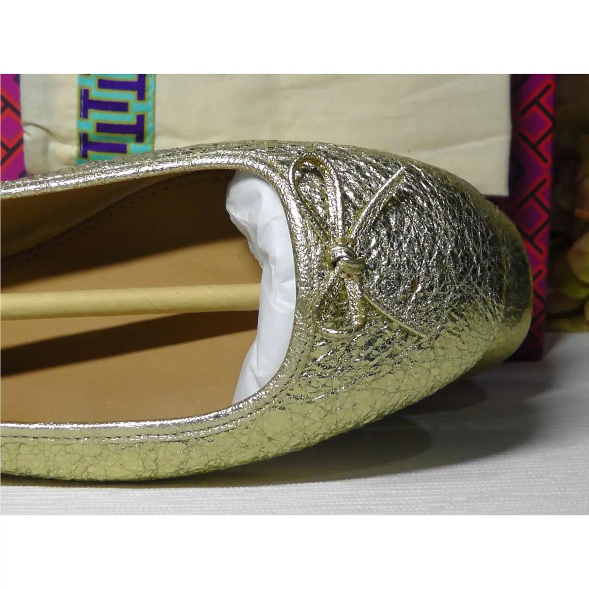 Tory Burch shoes - Metallic Crinkle Spark Gold 2