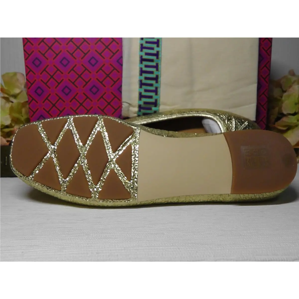 Tory Burch shoes - Metallic Crinkle Spark Gold 4
