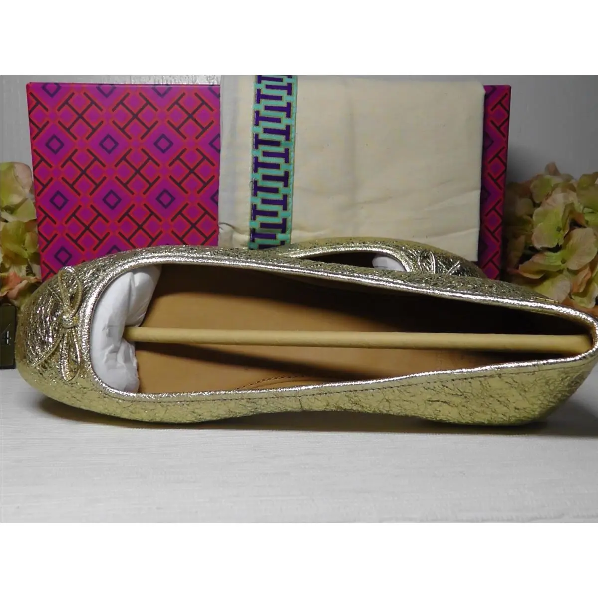 Tory Burch shoes - Metallic Crinkle Spark Gold 5