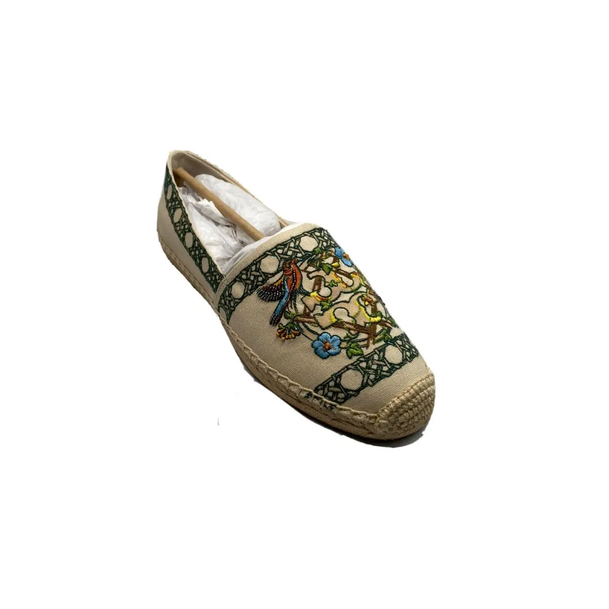 Tory Burch Printed Canvas Espadrille Size 9 Color Ivory Multi Printed Canvas - Ivory