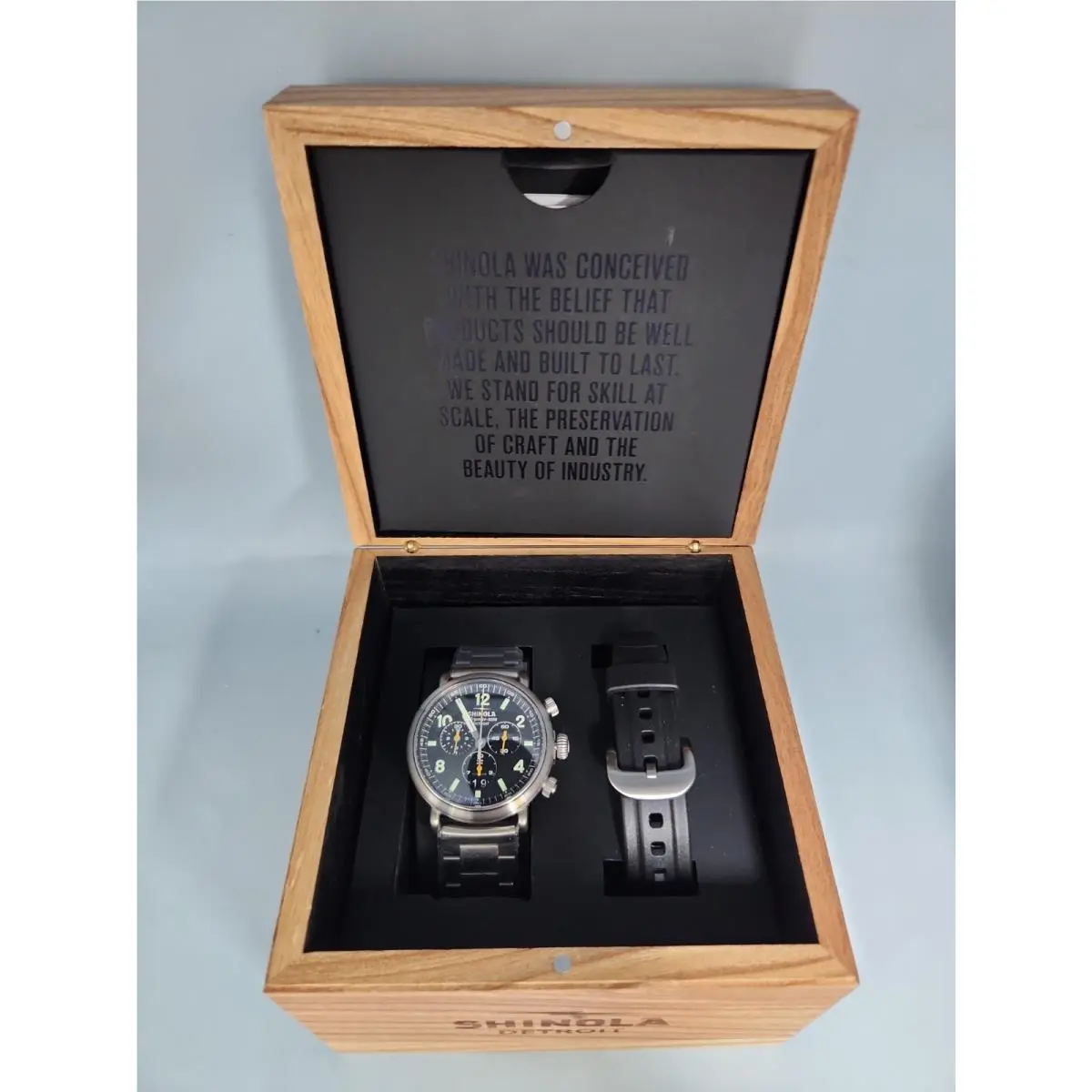Men`s Runwell Chronograph West Wind Watch W/additional Strap 42mm by Shinola