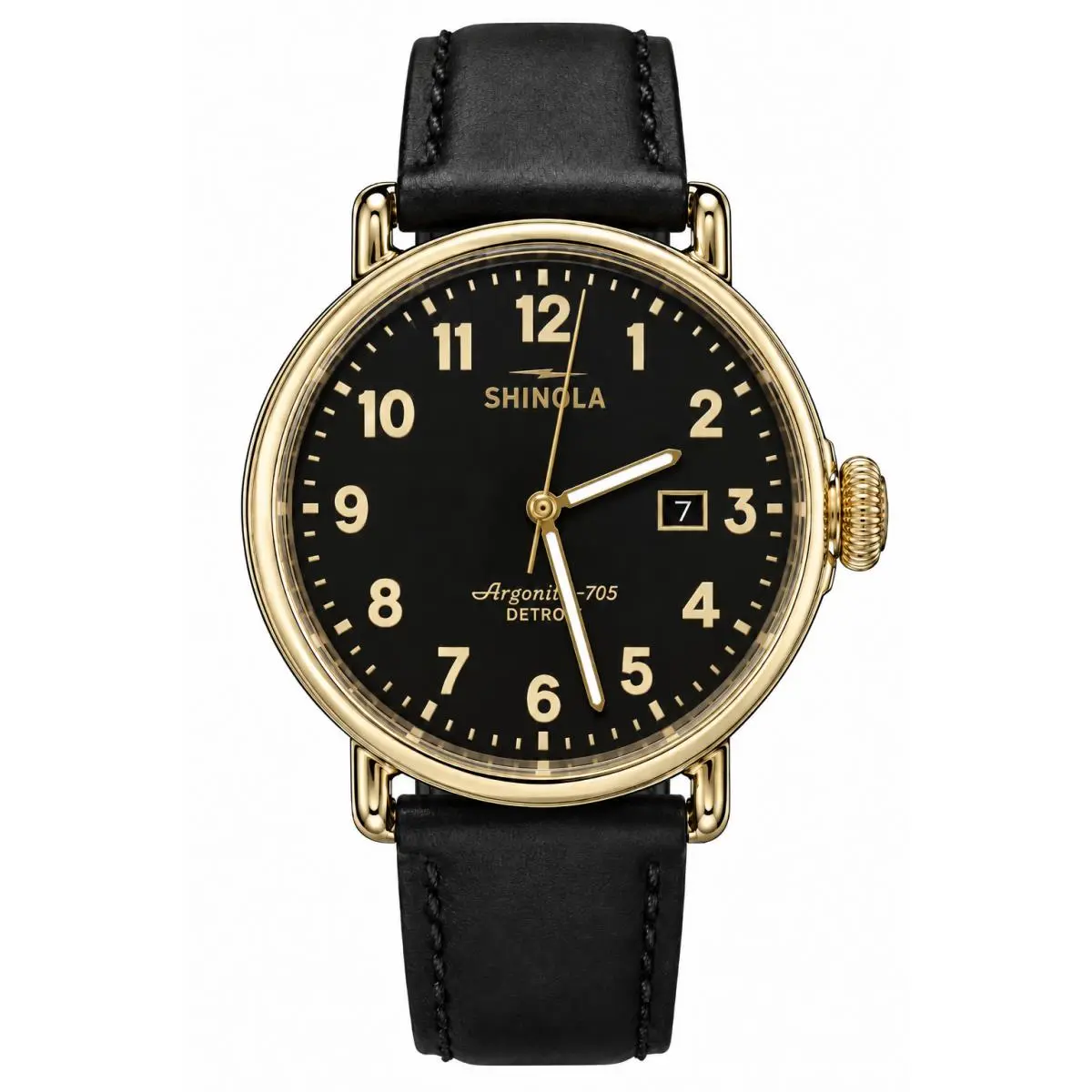 Canfield 38mm Black Dial Leather Band Watch S0120494093 by Shinola