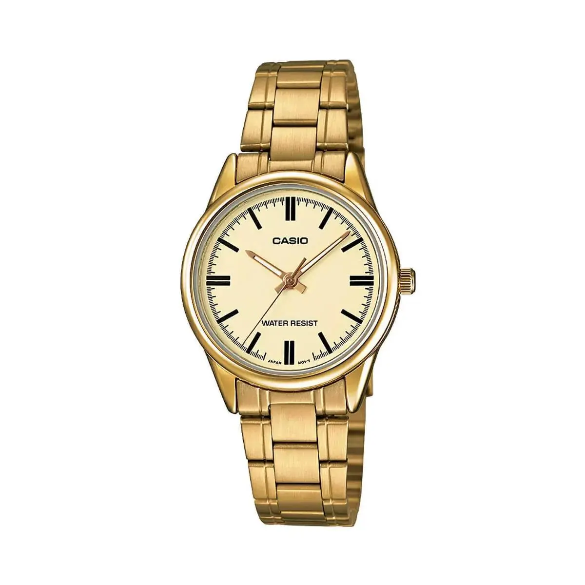 Women`s Gold-tone Stainless Steel Gold Dial Watch - LTP-V005G-9AUDF by Casio