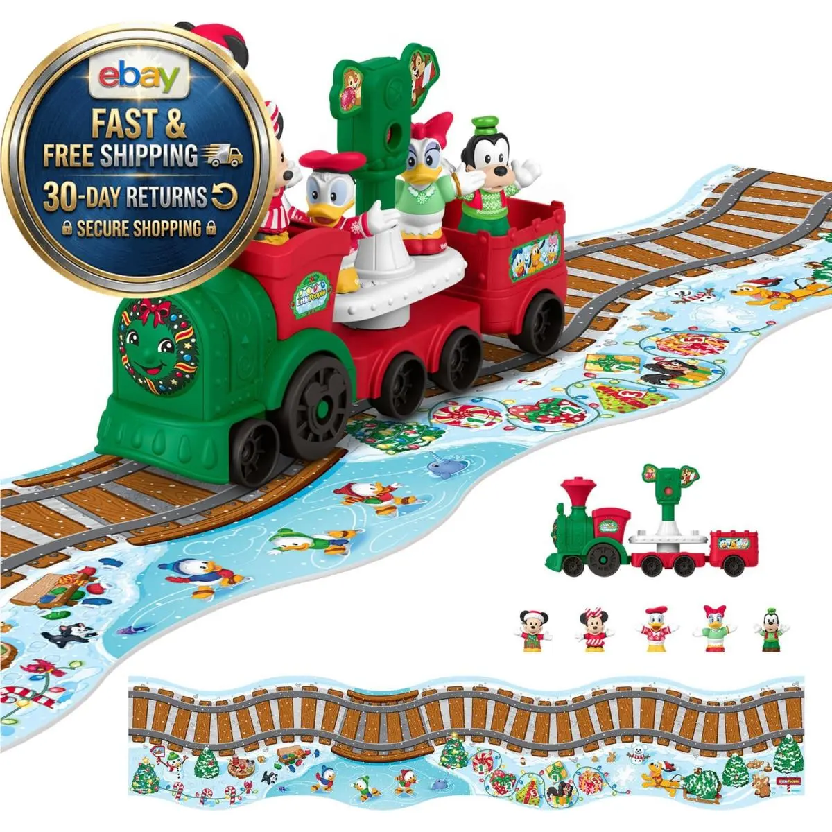 Little People Disney Jr Musical Christmas Train Toy Multicolor