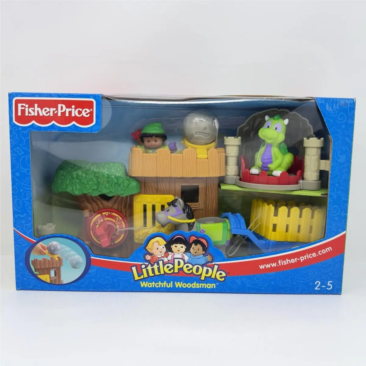 Fisher Price Little People Lil Kingdom Watchful Woodsman 2003 Set Box