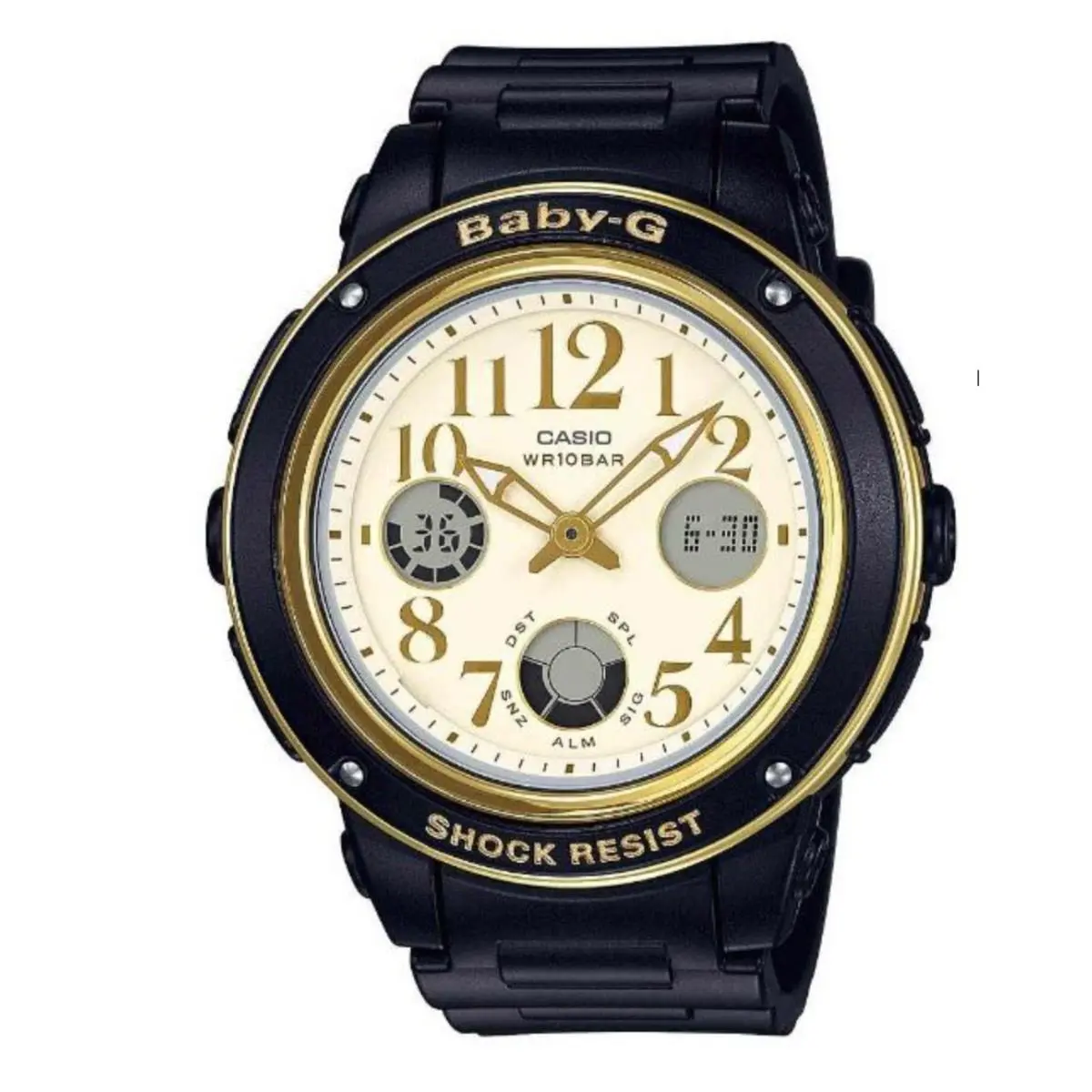 Baby-g Female Black/gold Analogue/digital Watch BGA151EF-1B by Casio