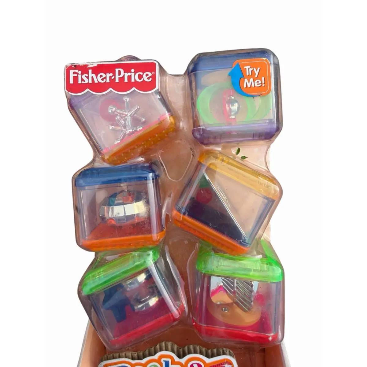 Vintage 2003 Fisher Price Peek A Blocks Sparkle Blocks 6 Set