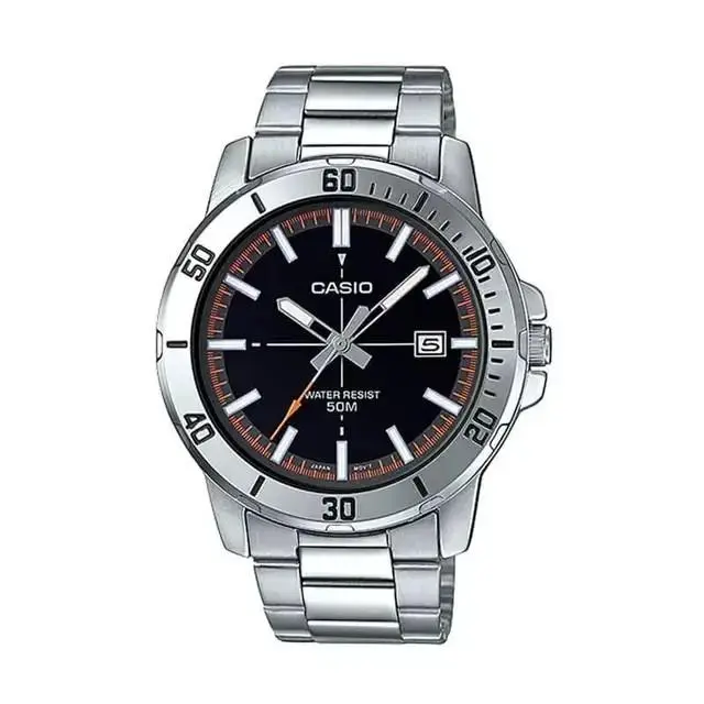 Men`s Sport Black Dial Stainless Steel Analog Watch -MTP-VD01D-1E2VUDF by Casio