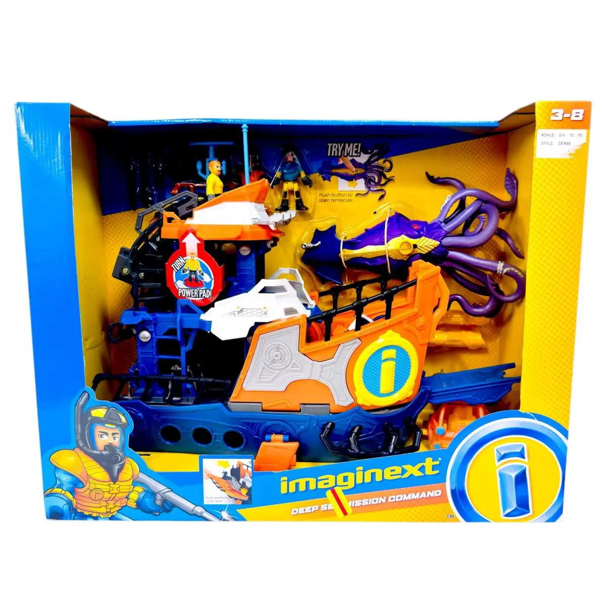 Imaginext Deep Sea Mission Command Ship Playset Giant Squid Sub 2019 Boy Toys 3+