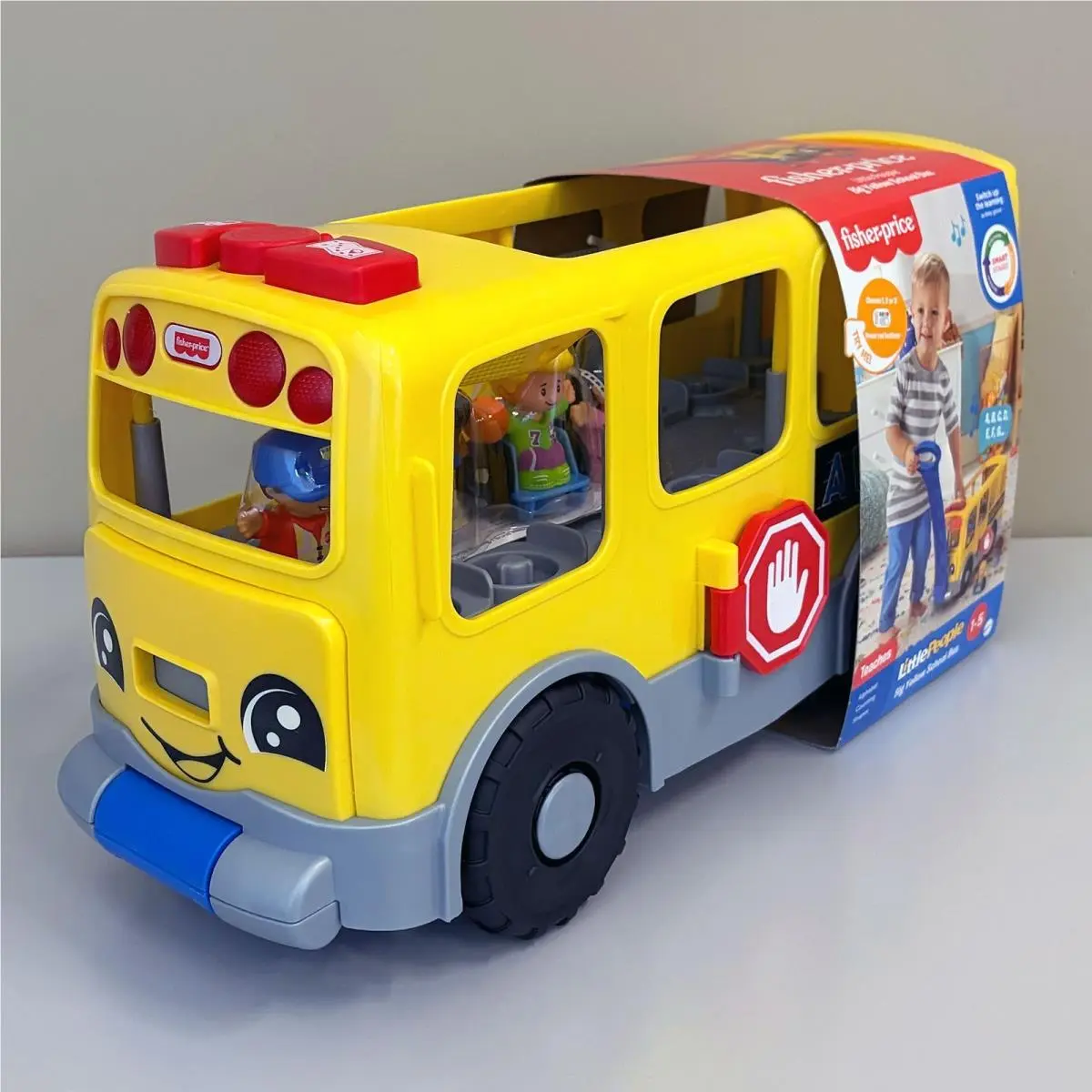Fisher Price Little People Big Yellow School Bus Pull Toy Includes 4 Figures