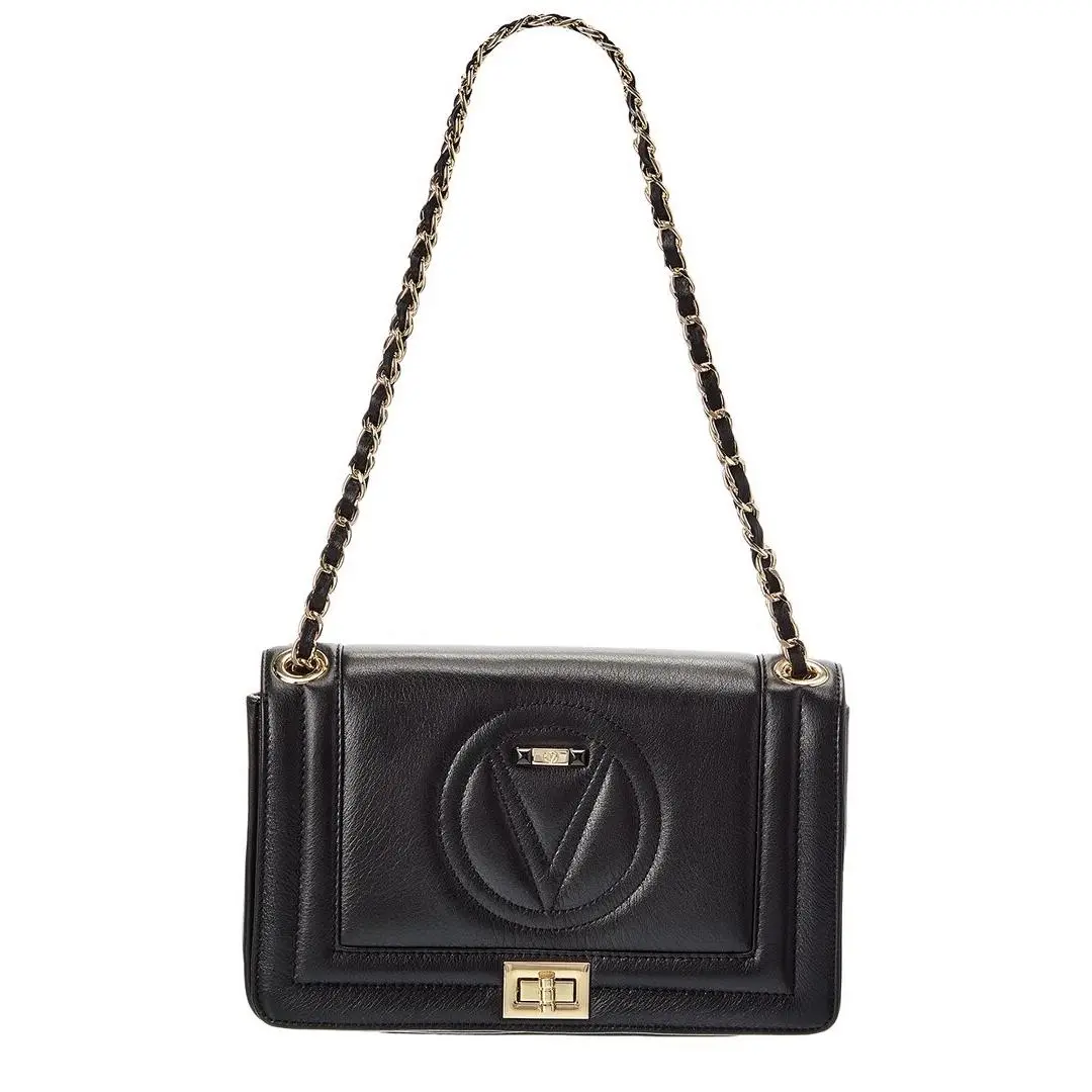Valentino By Mario Valentino Alice Signature Leather Shoulder Bag Women`s Black