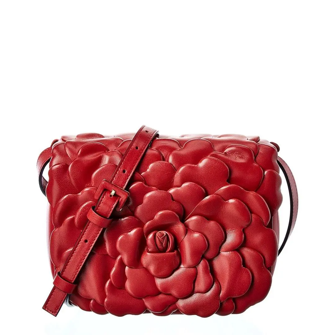 Atelier 03 Rose Edition Leather Shoulder Bag Women`s Red by Valentino