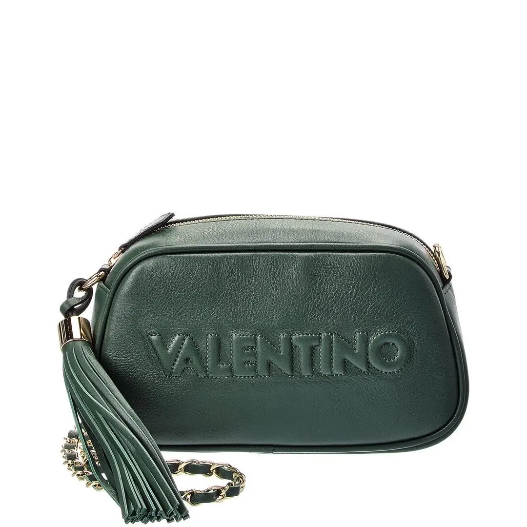 Valentino By Mario Valentino Bella Embossed Leather Shoulder Bag Women`s Green